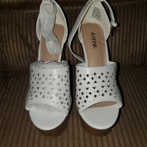 JustFab platform heel sandals